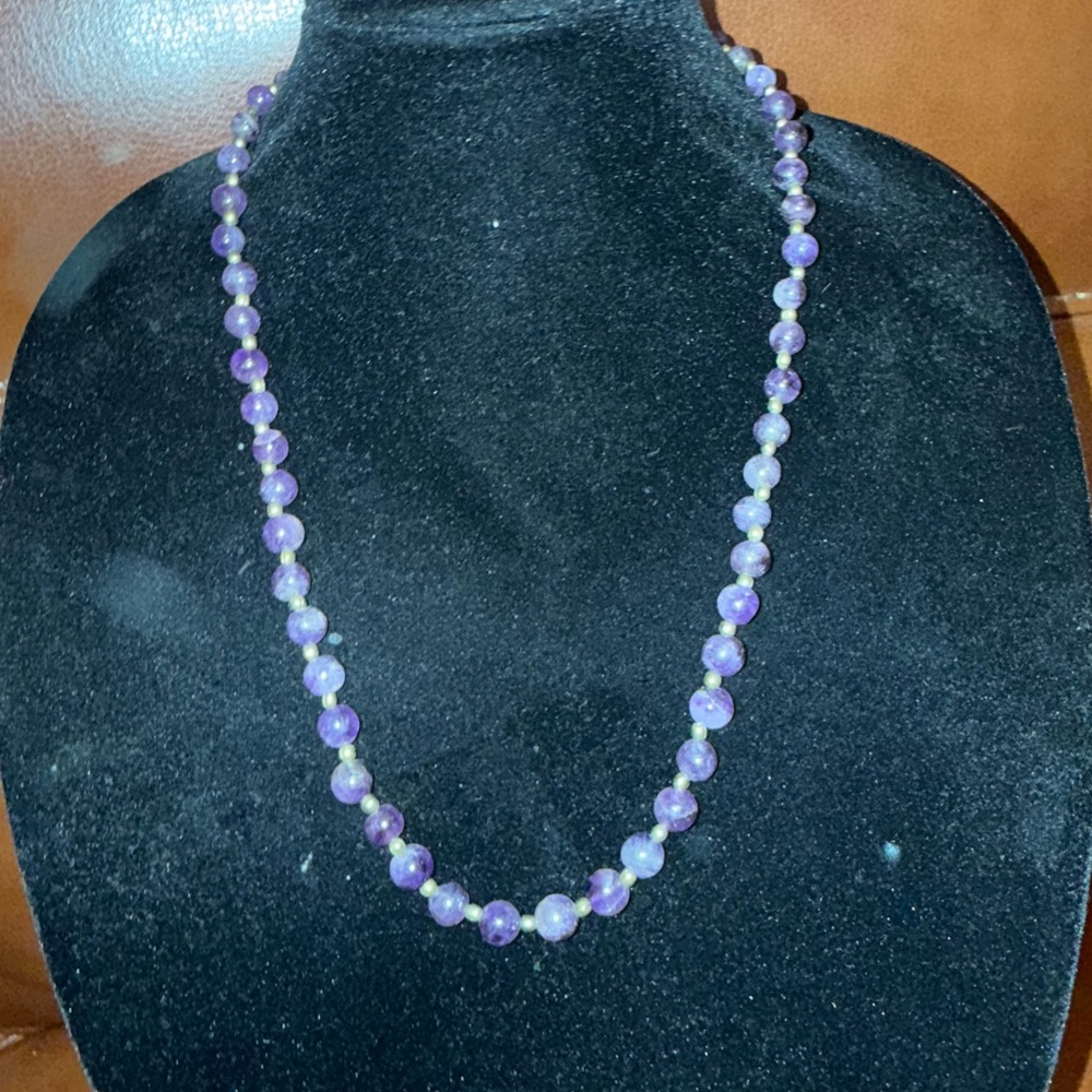 Elegant Purple Beaded Amethyst Necklace